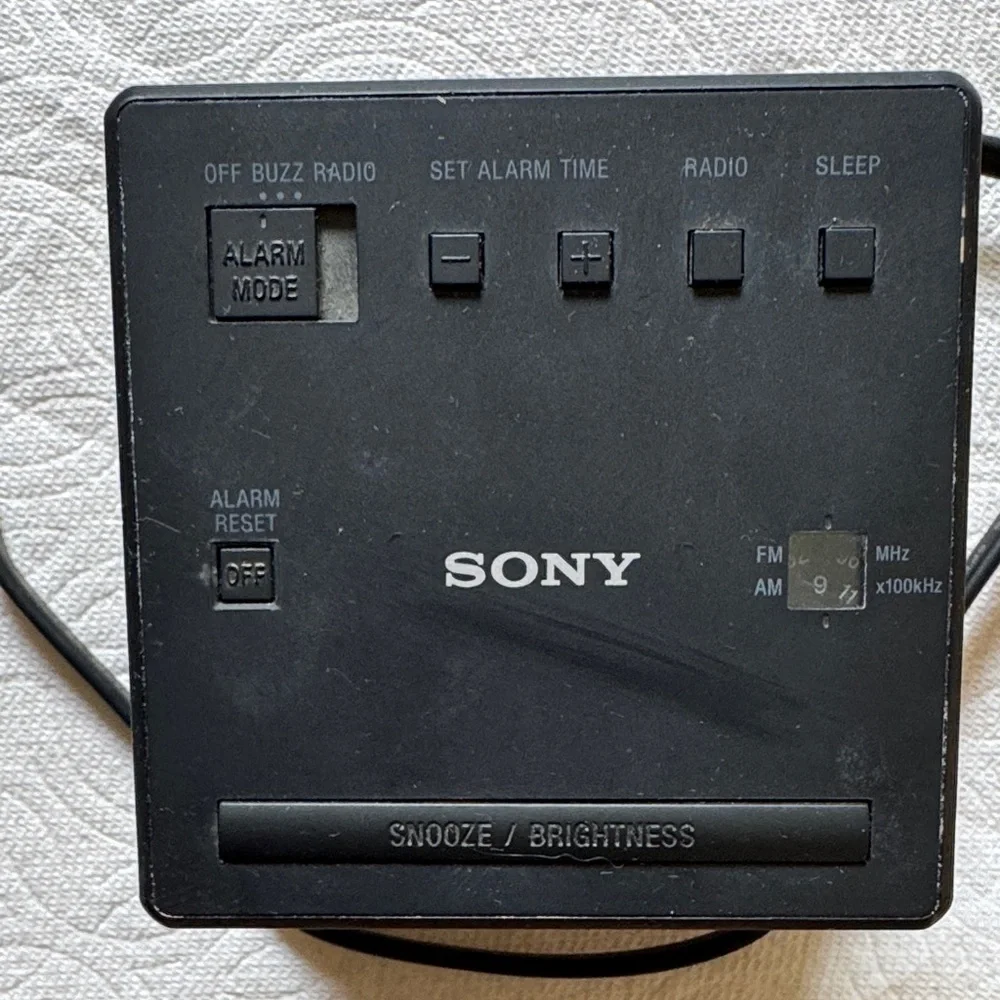 Black Digital Alarm Clock with Orange Display - Picture 6 of 9